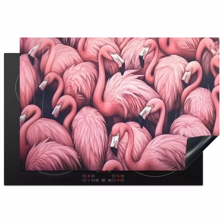 Flamingo - Roze - Dieren Inductie beschermer vinyl 3mm klein -3d