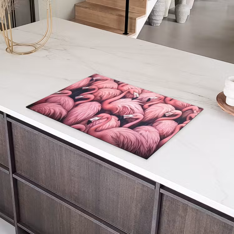 Flamingo - Roze - Dieren Inductie beschermer vinyl 3mm klein -sfeer8