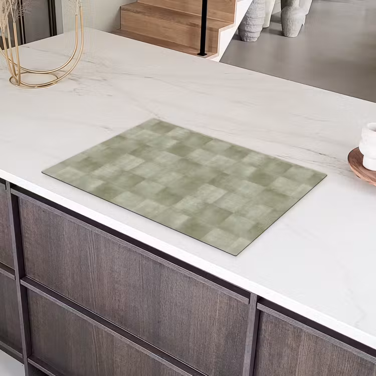 Vlakken - Rustiek - Groen Inductie beschermer vinyl 3mm klein 276 -sfeer8