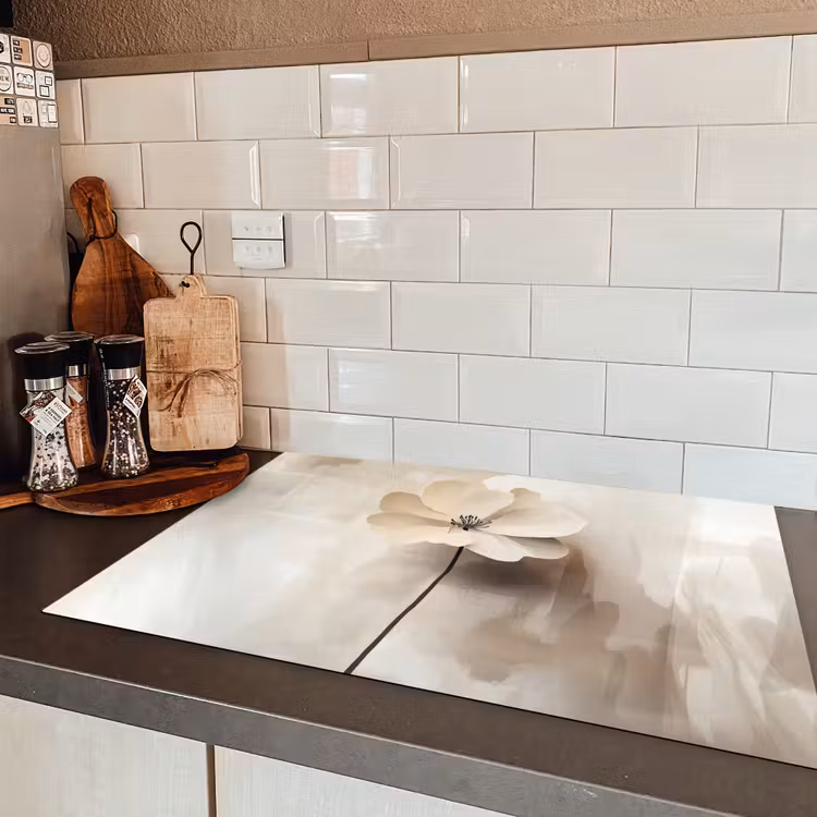 Bloem - Beige - Verf - Schaduw Inductie beschermer vinyl 3mm klein -sfeer3