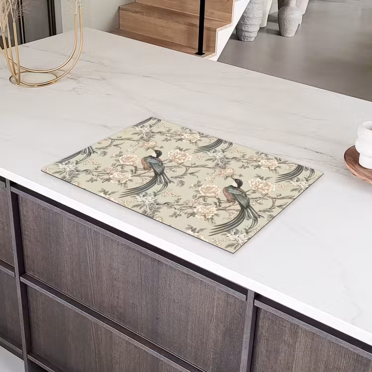 Bloem - Vogel - Kleurrijk Inductie beschermer vinyl 3mm klein 276 -sfeer8