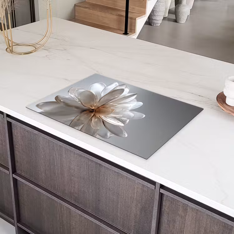 Bloem - Wit - Neutraal Inductie beschermer vinyl 3mm klein -sfeer8