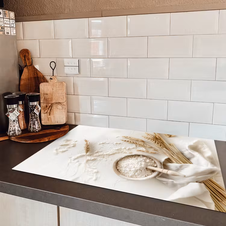 Bloem - Hout - Tarwe Inductie beschermer vinyl 3mm klein -sfeer3