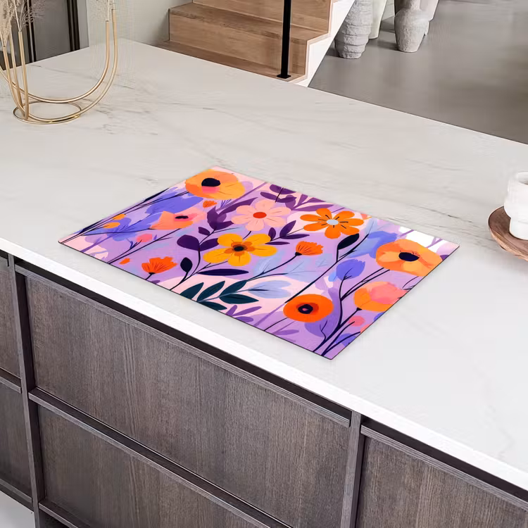 Bloemen - Kleurrijk - Bladeren Inductie beschermer vinyl 3mm klein -sfeer8