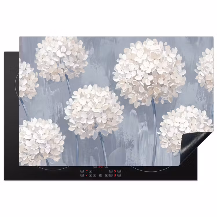 Bloemen - Illustratie - Blauw Inductie beschermer vinyl 3mm klein -3d