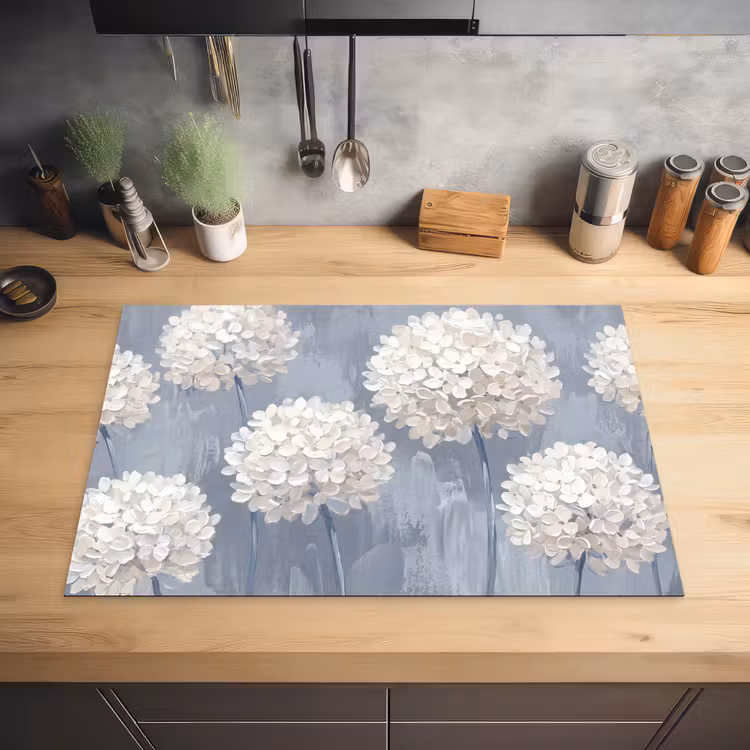 Bloemen - Illustratie - Blauw Inductie beschermer vinyl 3mm klein -sfeer5