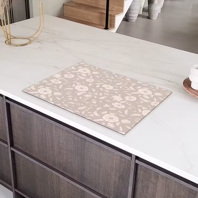 Bloemen - Blaadjes - Patroon Inductie beschermer vinyl 3mm klein 276 -sfeer8