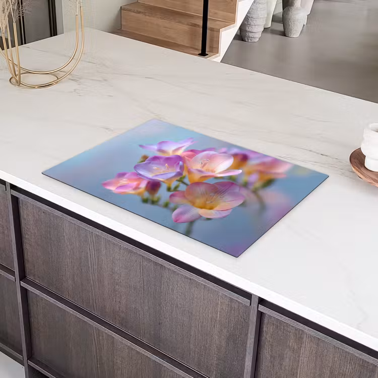 Bloemen - Paars - Overloop - Meeldraden Inductie beschermer vinyl 3mm klein -sfeer8
