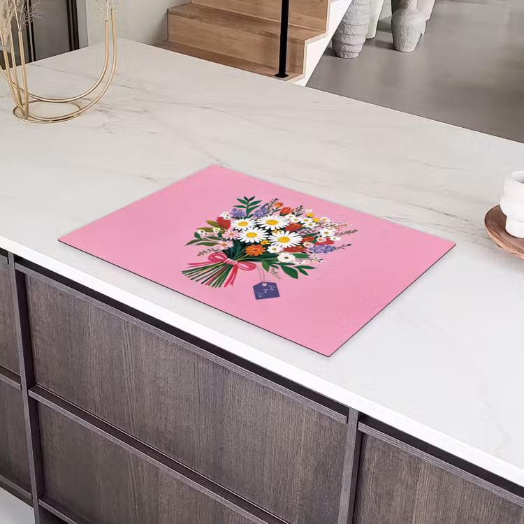 Bloemen - Quote - Kaartje - Kleurrijk Inductie beschermer vinyl 3mm klein -sfeer8