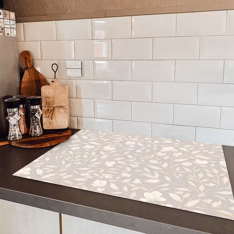 Bloemen - Steel - Blaadjes Inductie beschermer vinyl 3mm klein 276 -sfeer3