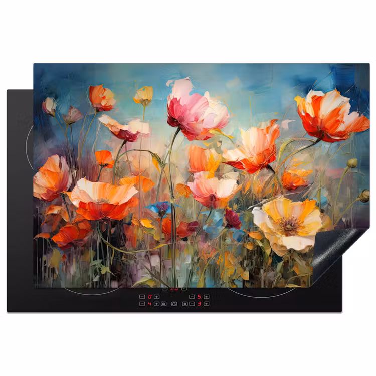 Bloemen - Watercolor - Kunst - Botanisch - Natuur Inductie beschermer vinyl 3mm klein -3d