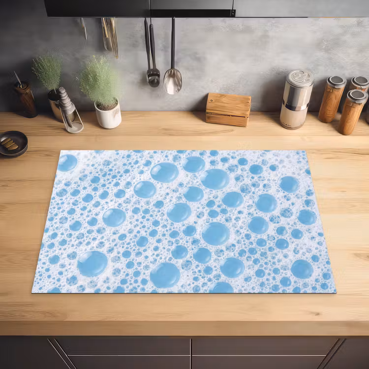 Schuim - Bubbels - Blauw Inductie beschermer vinyl 3mm klein -sfeer5