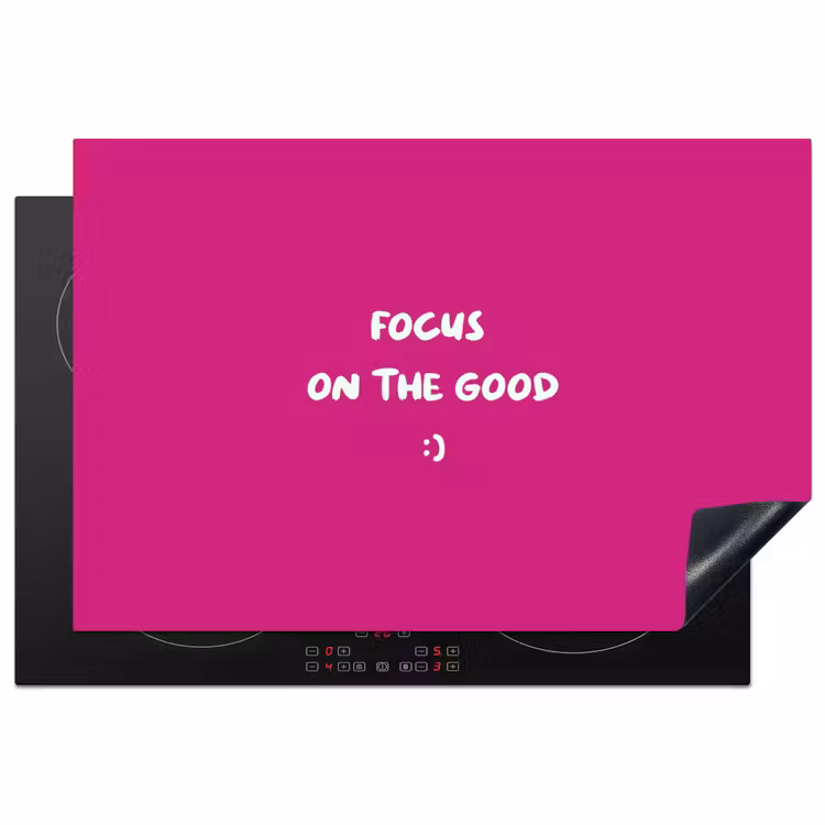 Focus - Smiley - Roze Inductie beschermer vinyl 3mm klein -3d
