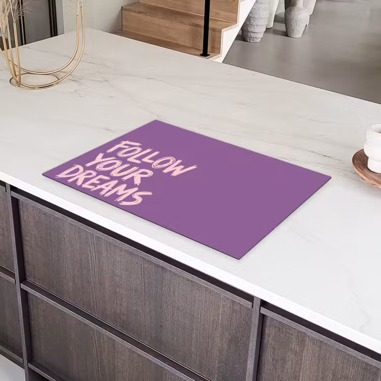 Follow your dreams - Paars - Penseeltextuur Inductie beschermer vinyl 3mm klein -sfeer8