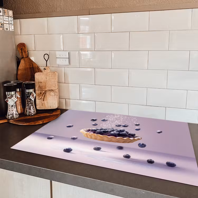 Eten - Taart - Bessen - Blauw Inductie beschermer vinyl 3mm klein -sfeer3