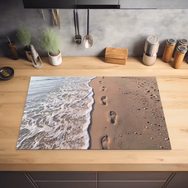 Voetstappen - Vloedlijn - Zee Inductie beschermer vinyl 3mm klein -sfeer5