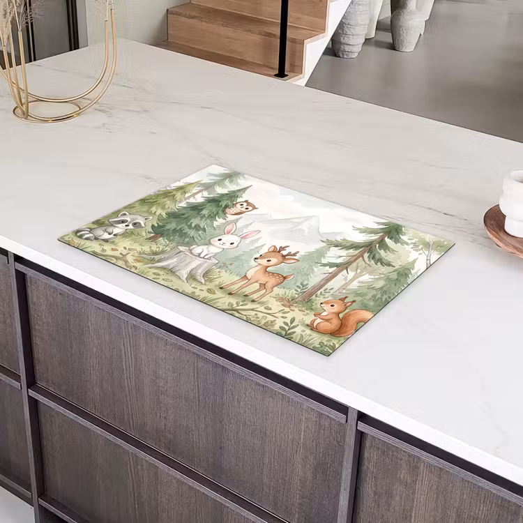 Bos - Dieren - Groen Inductie beschermer vinyl 3mm klein -sfeer8
