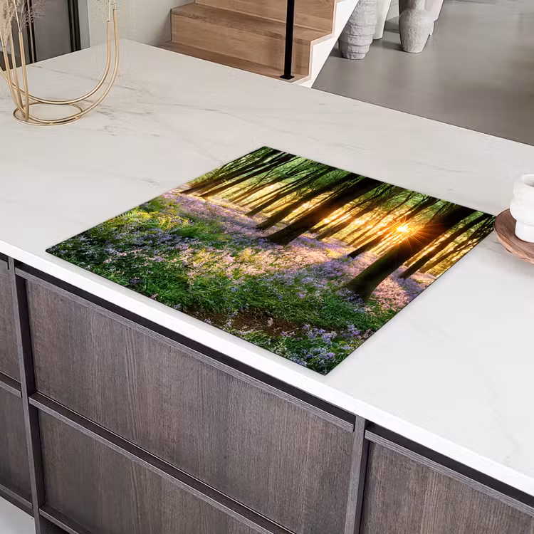 Bos - Bloemen - Lavendel - Zon - Paars - Natuur Inductie beschermer vinyl 3mm middel -sfeer8