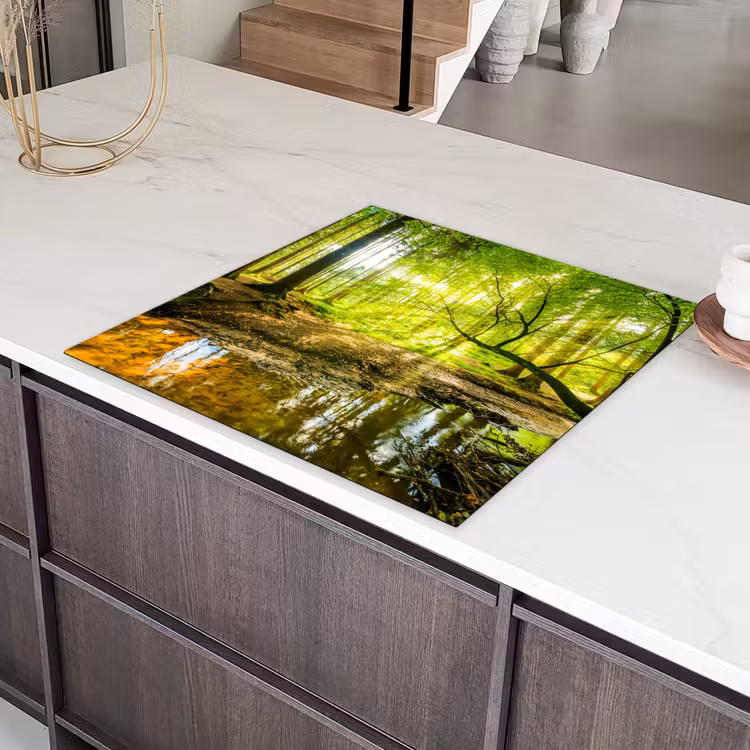 Bos - Landschap - Water - Bomen - Zon - Groen - Natuur Inductie beschermer vinyl 3mm middel -sfeer8