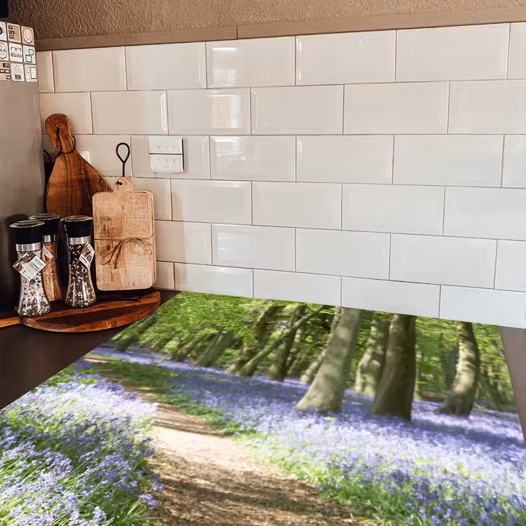 Bos - Pad - Bloemen - Paars - Groen - Natuur Inductie beschermer vinyl 3mm middel -sfeer3