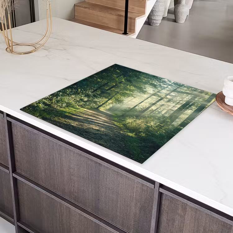 Bos - Pad - Zon - Bomen - Groen - Natuur Inductie beschermer vinyl 3mm middel -sfeer8