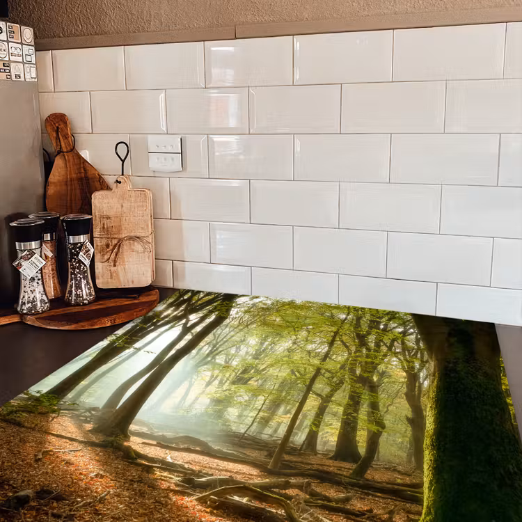Bos - Zon - Seizoenen - Landschap Inductie beschermer vinyl 3mm middel -sfeer3