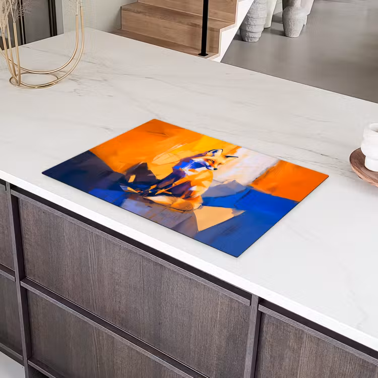 Vos - Oranje - Vormen - Abstract Inductie beschermer vinyl 3mm klein -sfeer8