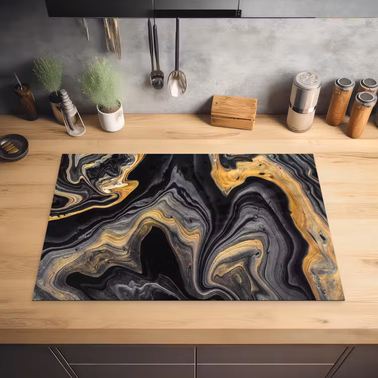 Versmelting van Zwart en Goud Inductie beschermer vinyl 3mm klein -sfeer5