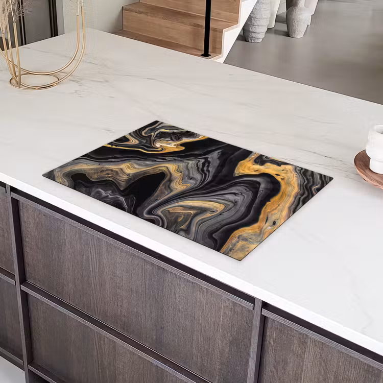 Versmelting van Zwart en Goud Inductie beschermer vinyl 3mm klein -sfeer8