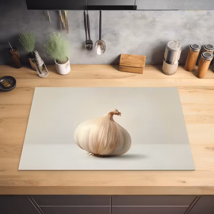 Knoflook - Natuurlijk - Beige Inductie beschermer vinyl 3mm klein -sfeer5