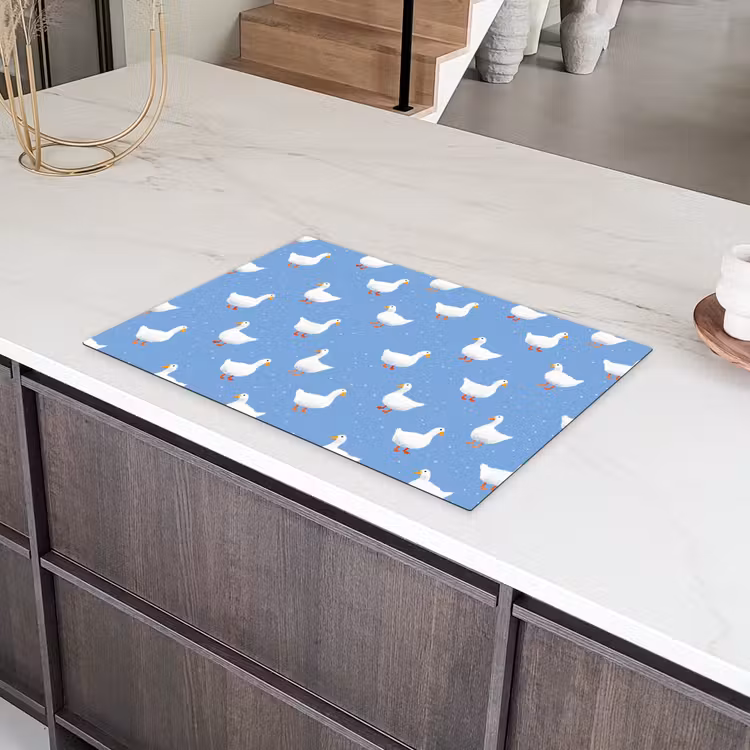 Ganzen - Elegant - Blauw Inductie beschermer vinyl 3mm klein 276 -sfeer8
