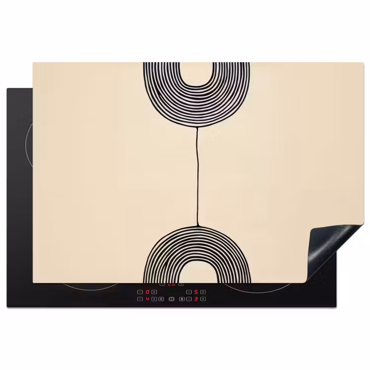 Geometrische bogen - Minimalistisch - Symmetrisch Inductie beschermer vinyl 3mm klein -3d