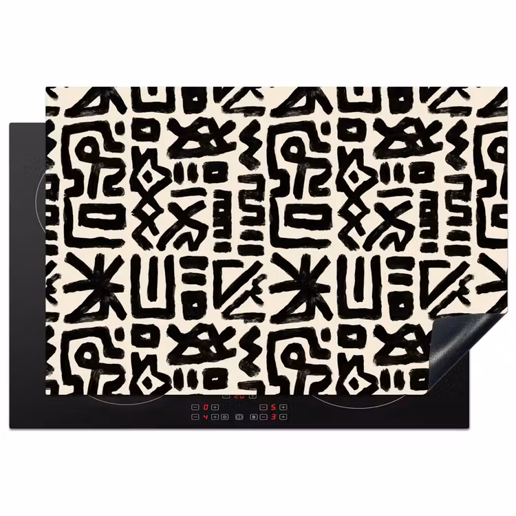 Geometrisch - Figuren - Zwart Inductie beschermer vinyl 3mm klein 276 -3d