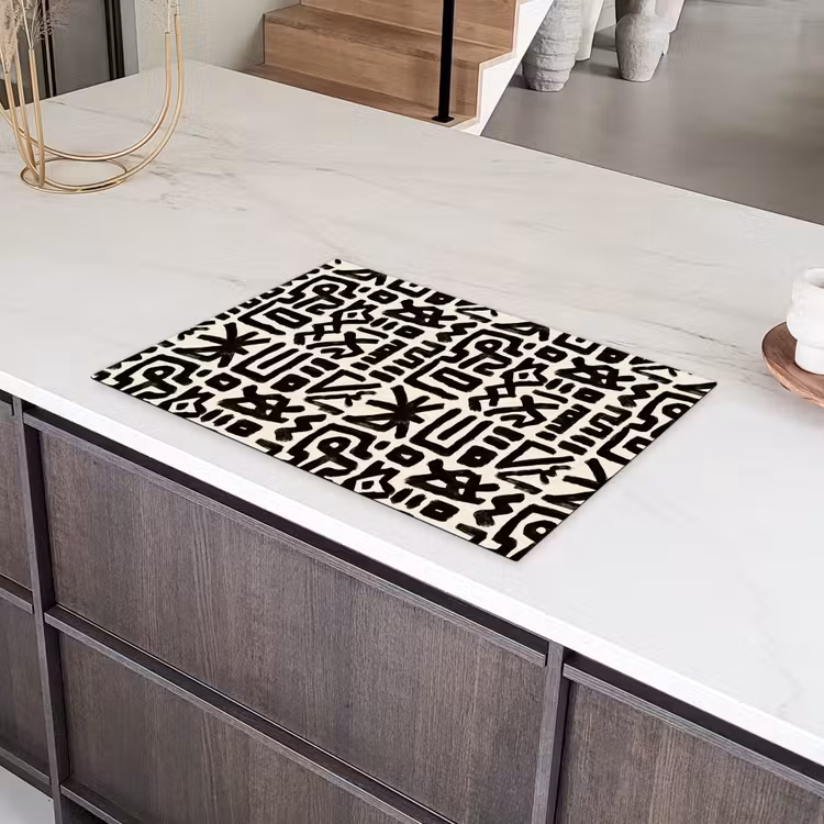 Geometrisch - Figuren - Zwart Inductie beschermer vinyl 3mm klein 276 -sfeer8
