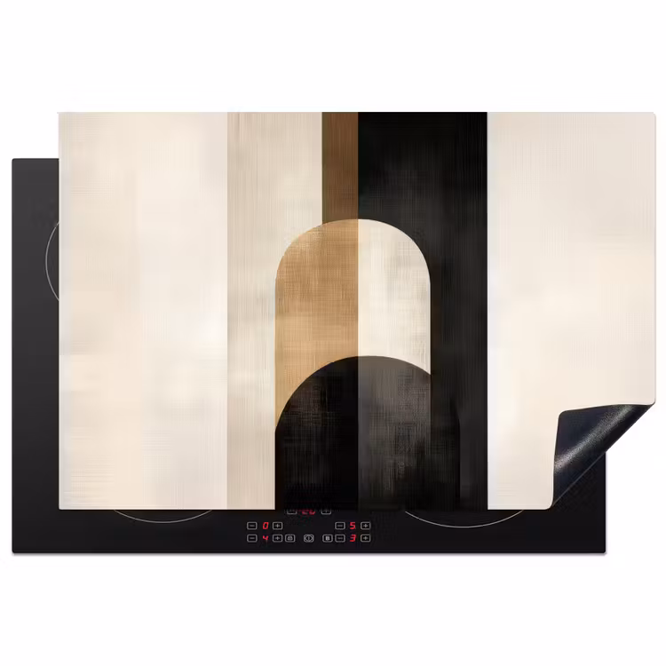 Geometrische - Vormen - Wit Inductie beschermer vinyl 3mm klein -3d