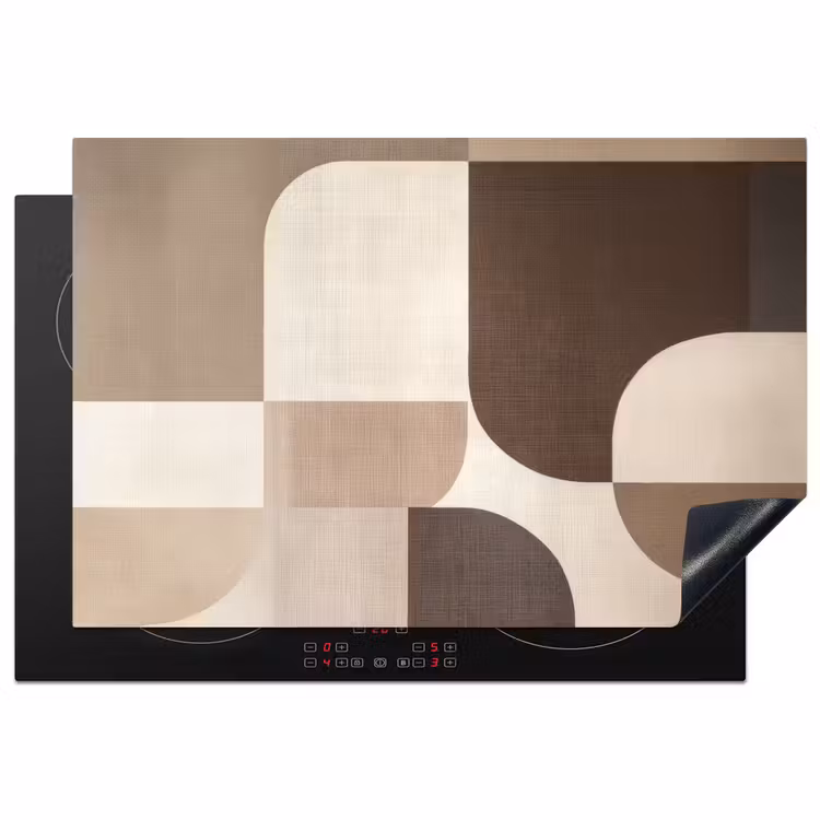Geometrisch - Geweven structuur - Modern Inductie beschermer vinyl 3mm klein -3d