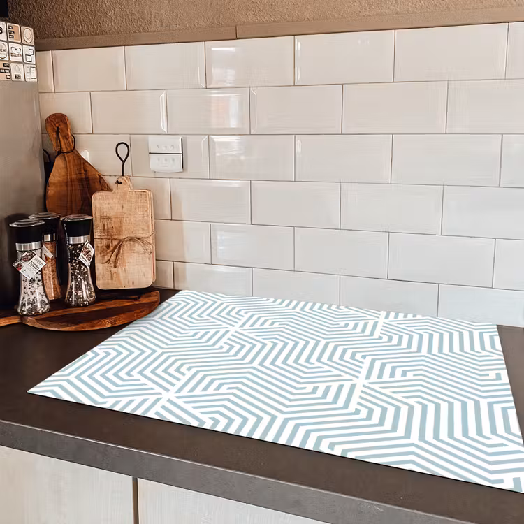 Geometrie - Lijn - Groen - Patroon Inductie beschermer vinyl 3mm klein 276 -sfeer3