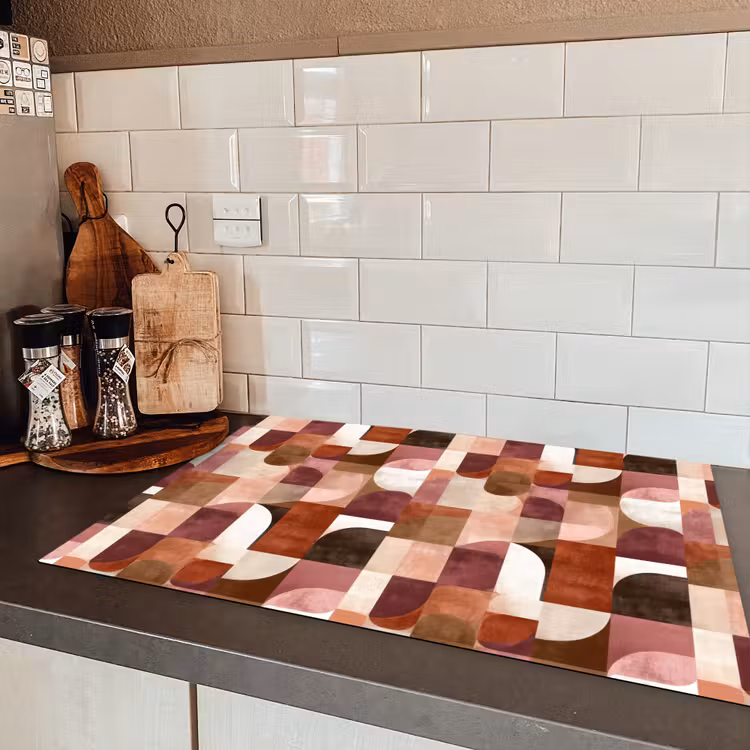 Geometrie - Modern - Retro Inductie beschermer vinyl 3mm klein 276 -sfeer3