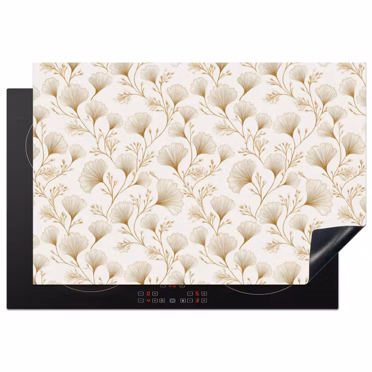 Ginkgo - Takken - Goud Inductie beschermer vinyl 3mm klein 276 -3d