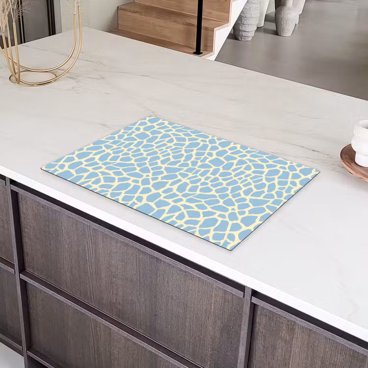 Giraf - Modern - Blauw Inductie beschermer vinyl 3mm klein 276 -sfeer8