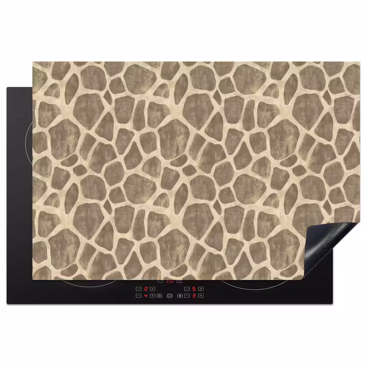 Giraf - Patroon - Beige - Bruin Inductie beschermer vinyl 3mm klein 276 -3d