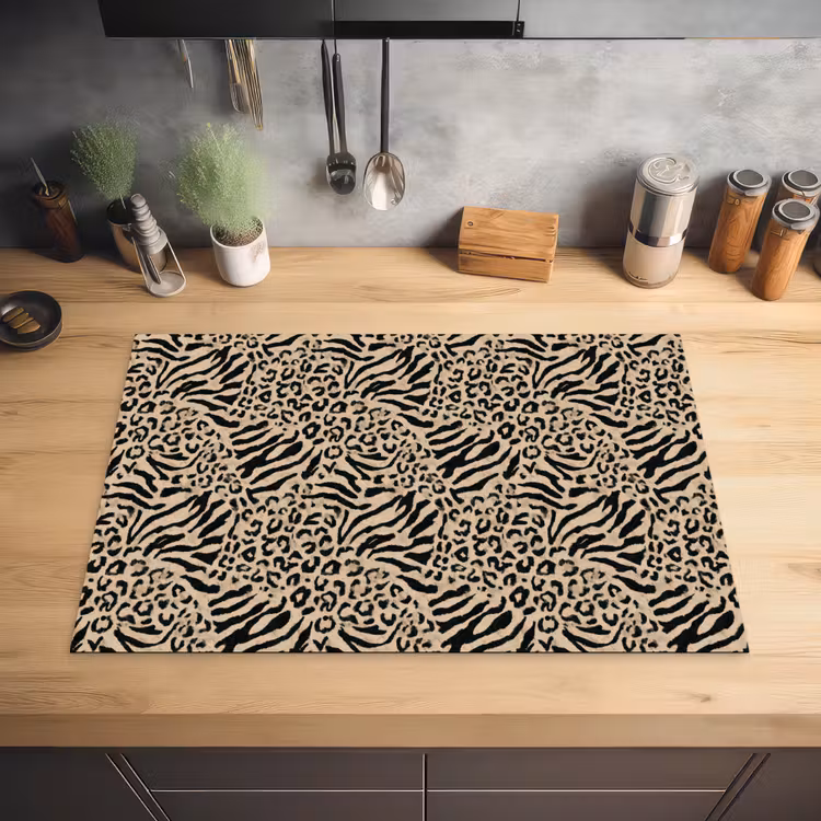 Giraf - Zebra - Motief - Bruin Inductie beschermer vinyl 3mm klein 276 -sfeer5