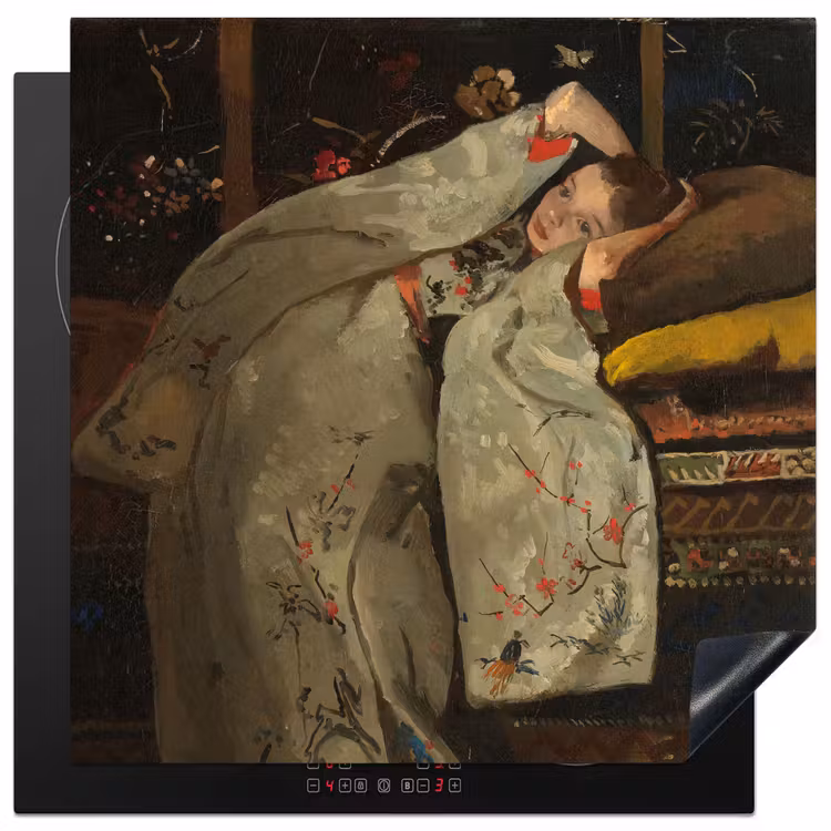 Meisje in witte kimono - Schilderij van George Hendrik Breitner Inductie beschermer vinyl 3mm middel -3d