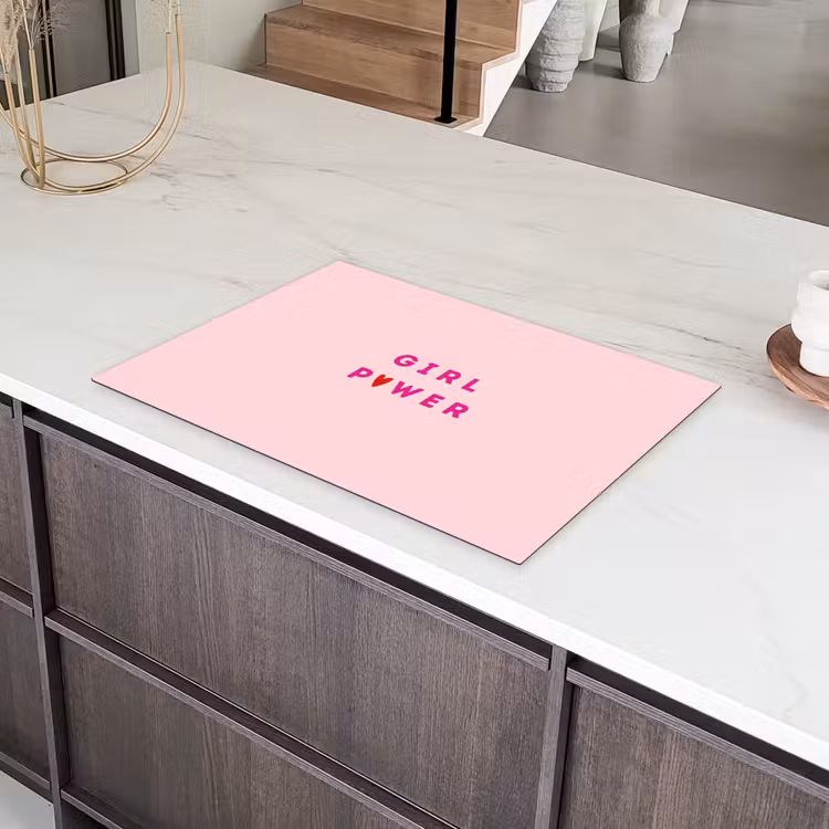 Girl power - Roze - Hartje Inductie beschermer vinyl 3mm klein -sfeer8