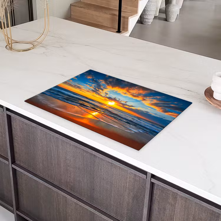 Schittering op de Golven bij Zonsondergang Inductie beschermer vinyl 3mm klein -sfeer8
