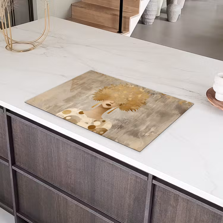 Goud - Portret - Vrouw Inductie beschermer vinyl 3mm klein -sfeer8