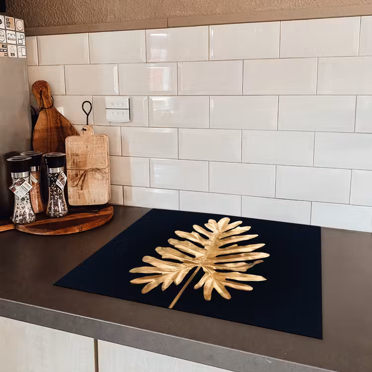 Gouden Monstera Majesteit Inductie beschermer vinyl 3mm middel -sfeer3