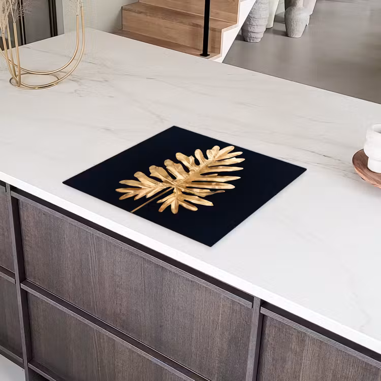 Gouden Monstera Majesteit Inductie beschermer vinyl 3mm middel -sfeer8