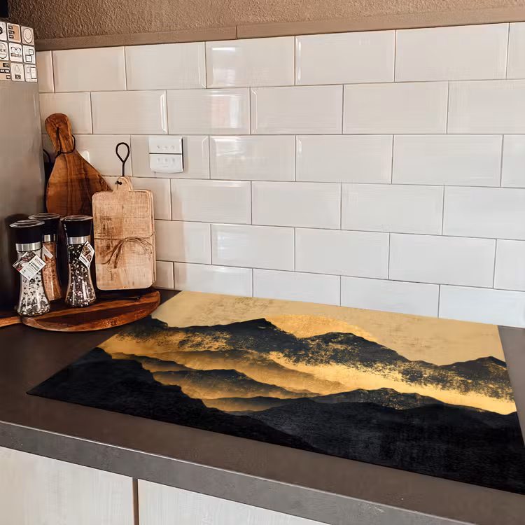 Gouden Bergen bij Maanlicht Inductie beschermer vinyl 3mm klein -sfeer3