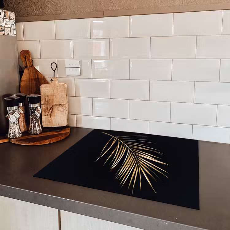 Gouden palmblad Inductie beschermer vinyl 3mm middel -sfeer3